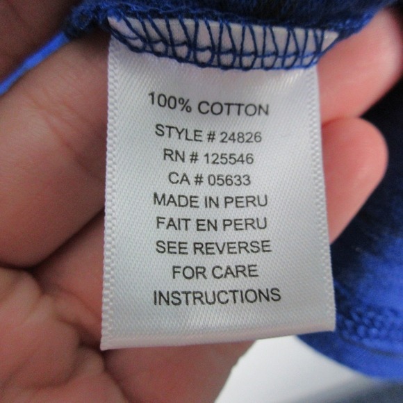 Habitat Long Sleeve Top Women XXL Blue Striped V Neck Cotton Comfy Casual 266 - Picture 3 of 9